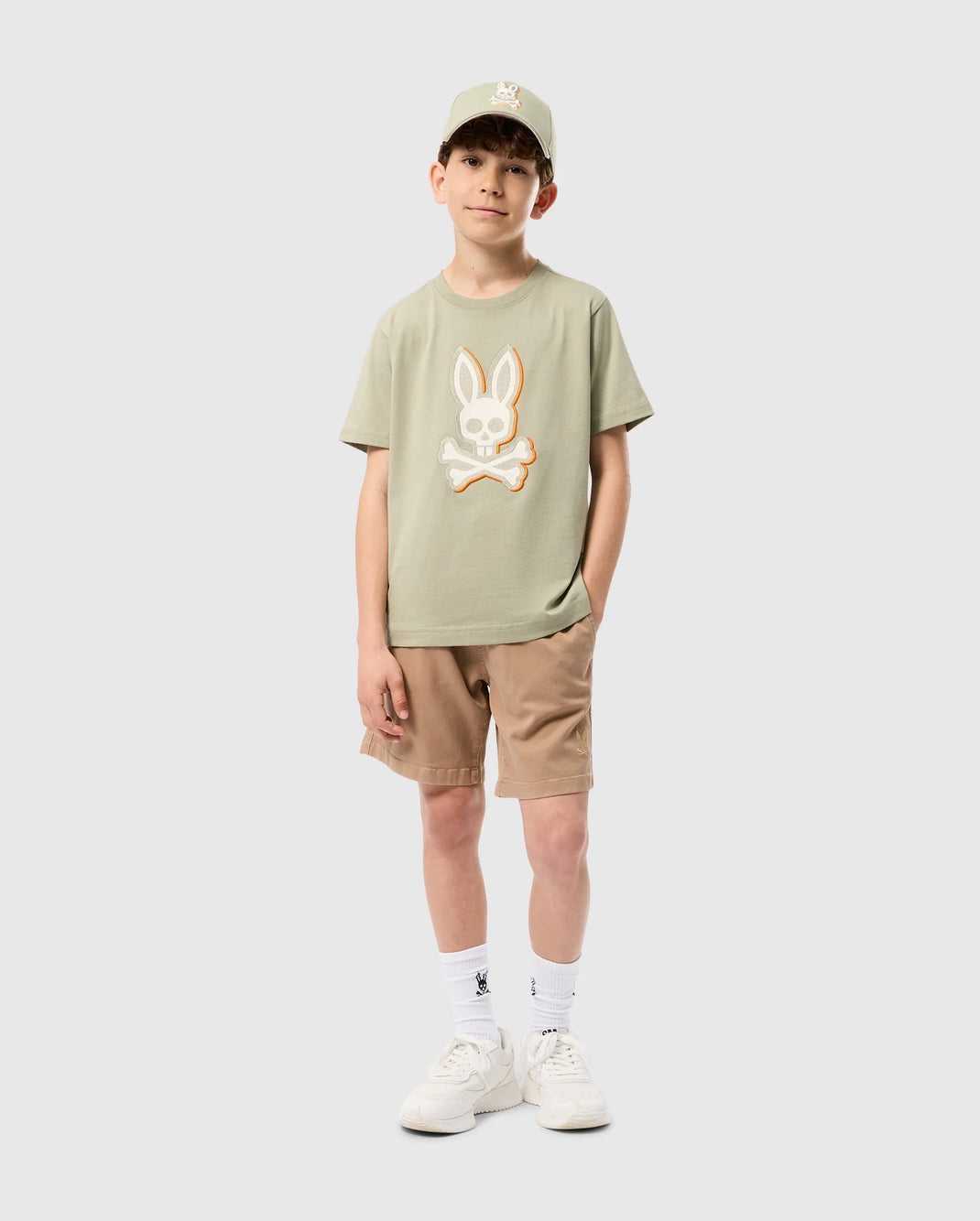 Tees Psycho Bunny Kayden Graphic Tee Seagrass Enfant | PTA-16068777